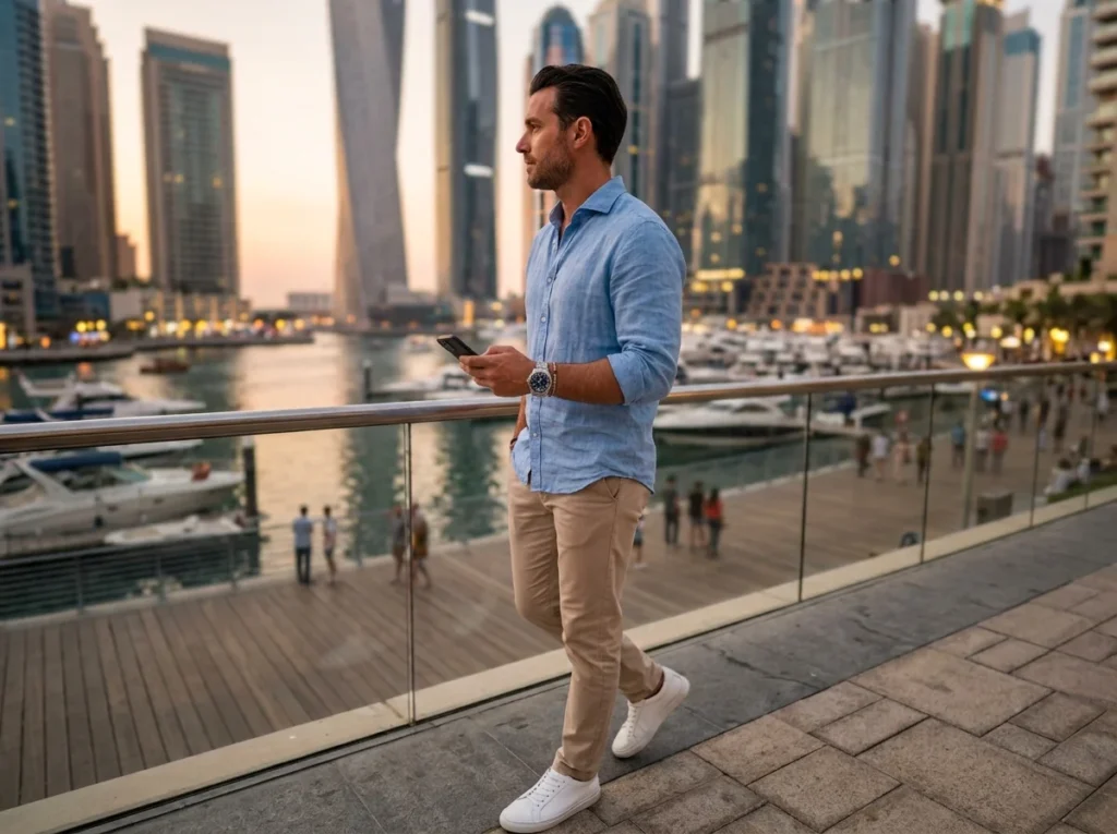 Replica Rolex Watches Dubai Casual Style Replica Rolex watches in Dubai styled with smart casual outfits