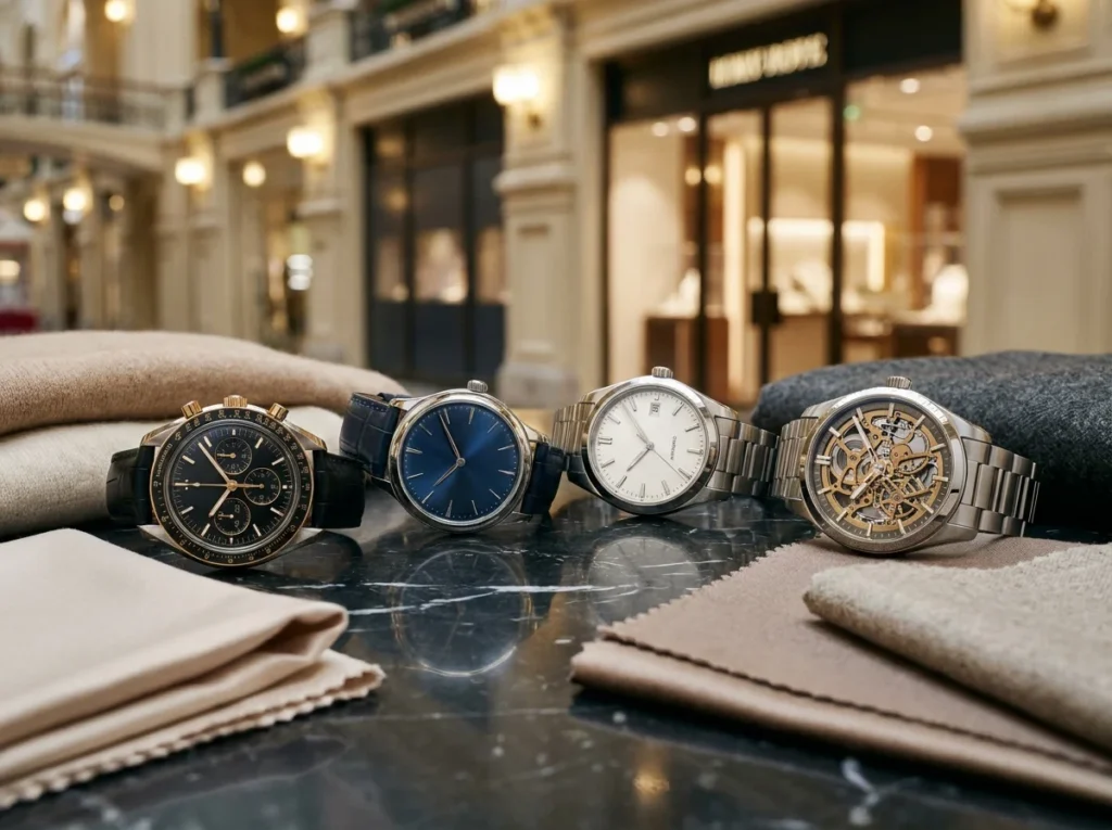 Replica watch dial colors for Dubai Mall outfits and luxury shopping style