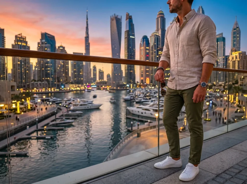 Replica watches in Dubai styled with smart casual outfits