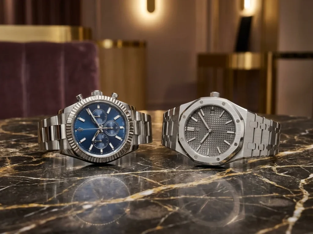 Rolex vs Audemars Piguet replica watches in Dubai style comparison